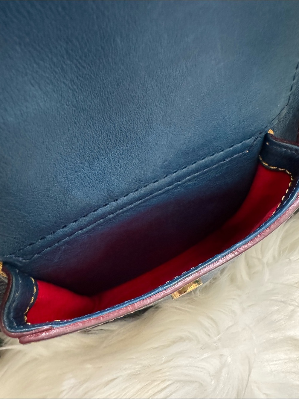 Dooney & Bourke Blue Leather Satchel Messenger Shoulder Bag - Picture 13 of 14